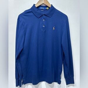 Ralph Lauren Men's Blue Soft 100% Cotton Polo‎ Shirt Size M